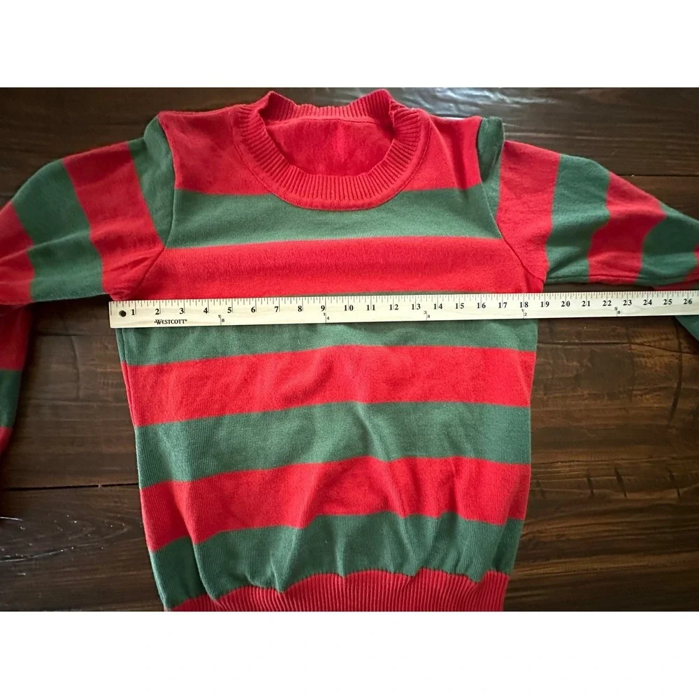 Freddy Krueger Nightmare on Elm Street Striped Costume Sweater Red Green Mens M
